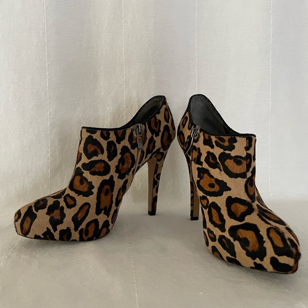 Awesome Leopard Print High Heel Ankle Boots